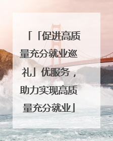 「促进高质量充分就业巡礼」优服务，助力实现高质量充分就业
