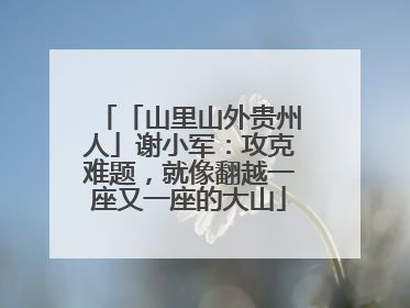 「山里山外贵州人」谢小军：攻克难题，就像翻越一座又一座的大山