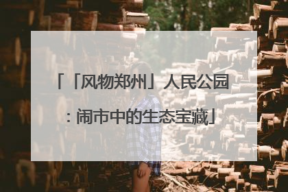 「风物郑州」人民公园：闹市中的生态宝藏