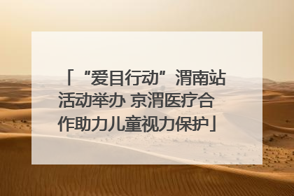 “爱目行动”渭南站活动举办 京渭医疗合作助力儿童视力保护