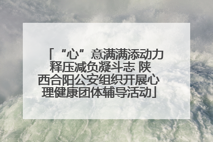 “心”意满满添动力 释压减负凝斗志 陕西合阳公安组织开展心理健康团体辅导活动