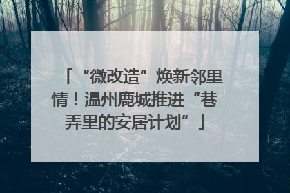 “微改造”焕新邻里情！温州鹿城推进“巷弄里的安居计划”