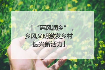 “惠风润乡”，乡风文明激发乡村振兴新活力