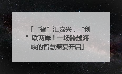 “智”汇嘉兴，“创”联两岸！一场跨越海峡的智慧盛宴开启