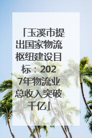 玉溪市提出国家物流枢纽建设目标：2027年物流业总收入突破千亿