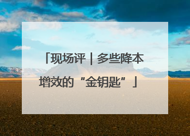 现场评｜多些降本增效的“金钥匙”