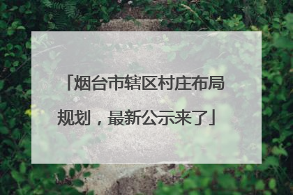 烟台市辖区村庄布局规划，最新公示来了
