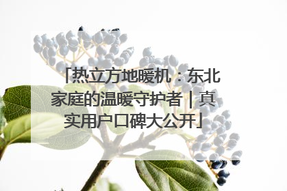 热立方地暖机：东北家庭的温暖守护者｜真实用户口碑大公开