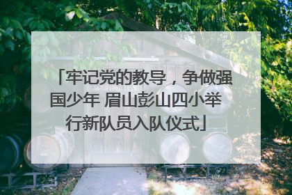 牢记党的教导，争做强国少年 眉山彭山四小举行新队员入队仪式