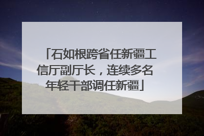 石如根跨省任新疆工信厅副厅长，连续多名年轻干部调任新疆
