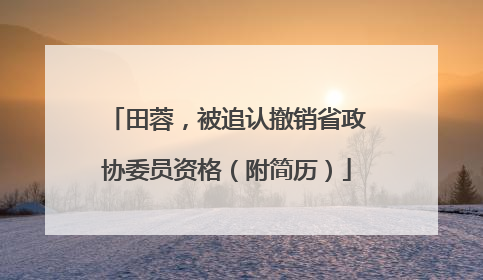 田蓉，被追认撤销省政协委员资格（附简历）