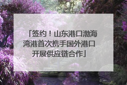 签约！山东港口渤海湾港首次携手国外港口开展供应链合作