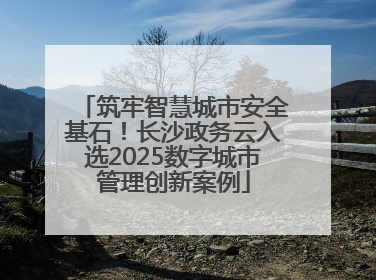 筑牢智慧城市安全基石！长沙政务云入选2025数字城市管理创新案例