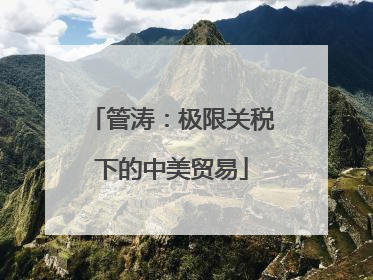 管涛：极限关税下的中美贸易