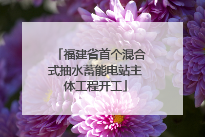 福建省首个混合式抽水蓄能电站主体工程开工