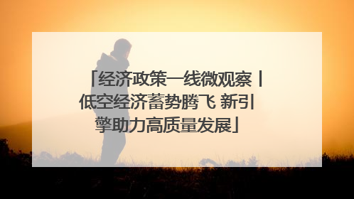 经济政策一线微观察丨低空经济蓄势腾飞 新引擎助力高质量发展