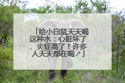 给小白鼠天天喝这种水：心脏坏了、炎症高了！许多人天天都在喝↗