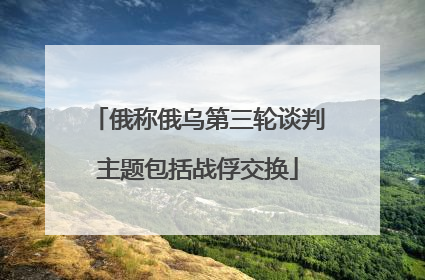 俄称俄乌第三轮谈判主题包括战俘交换