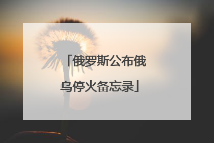 俄罗斯公布俄乌停火备忘录