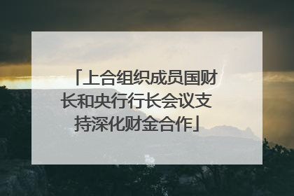 上合组织成员国财长和央行行长会议支持深化财金合作