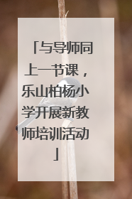 与导师同上一节课，乐山柏杨小学开展新教师培训活动