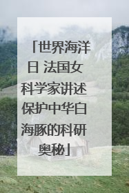 世界海洋日 法国女科学家讲述保护中华白海豚的科研奥秘