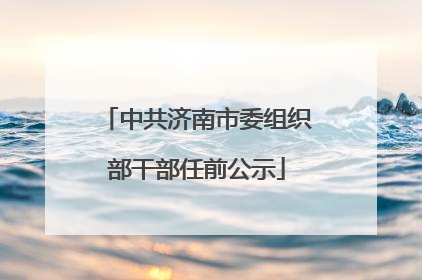 中共济南市委组织部干部任前公示