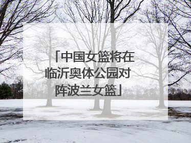 中国女篮将在临沂奥体公园对阵波兰女篮