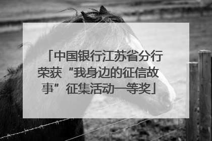 中国银行江苏省分行荣获“我身边的征信故事”征集活动一等奖