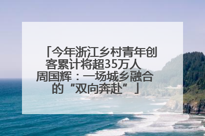 今年浙江乡村青年创客累计将超35万人 周国辉：一场城乡融合的“双向奔赴”