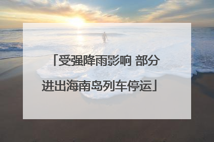 受强降雨影响 部分进出海南岛列车停运