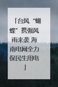 台风“蝴蝶”携强风雨来袭 海南电网全力保民生用电
