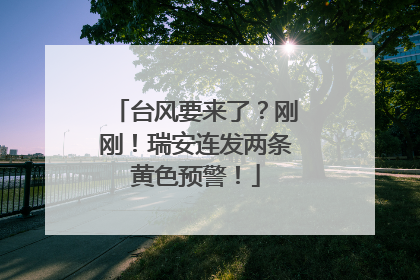 台风要来了？刚刚！瑞安连发两条黄色预警！