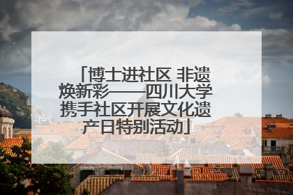 博士进社区 非遗焕新彩——四川大学携手社区开展文化遗产日特别活动