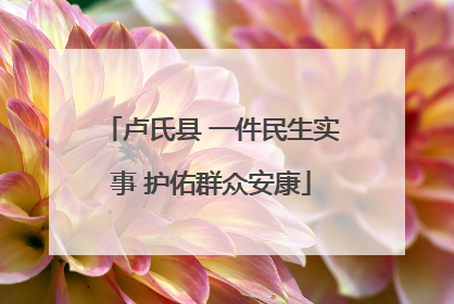 卢氏县 一件民生实事 护佑群众安康
