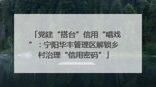 党建“搭台”信用“唱戏”：宁阳华丰管理区解锁乡村治理“信用密码”