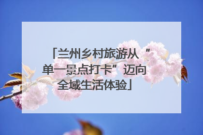兰州乡村旅游从“单一景点打卡”迈向全域生活体验