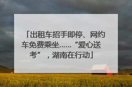 出租车招手即停、网约车免费乘坐……“爱心送考”，湖南在行动