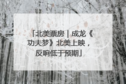 北美票房｜成龙《功夫梦》北美上映，反响低于预期