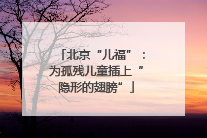 北京“儿福”：为孤残儿童插上“隐形的翅膀”