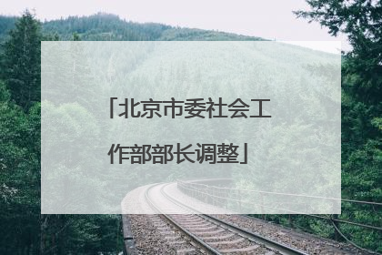 北京市委社会工作部部长调整