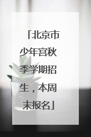 北京市少年宫秋季学期招生，本周末报名
