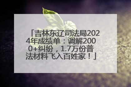 吉林东辽司法局2024年成绩单：调解2000+纠纷，1.7万份普法材料飞入百姓家！