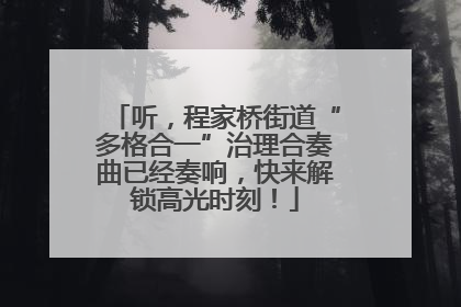 听，程家桥街道“多格合一”治理合奏曲已经奏响，快来解锁高光时刻！