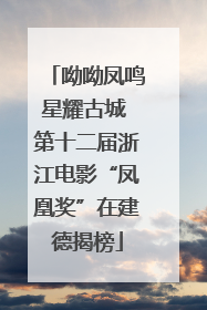 呦呦凤鸣星耀古城 第十二届浙江电影“凤凰奖”在建德揭榜