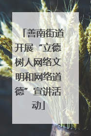 善南街道开展“立德树人网络文明和网络道德”宣讲活动