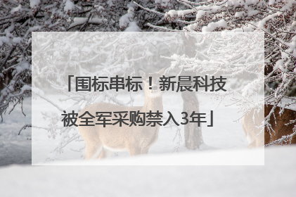 围标串标！新晨科技被全军采购禁入3年