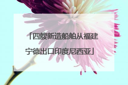 四艘新造船舶从福建宁德出口印度尼西亚