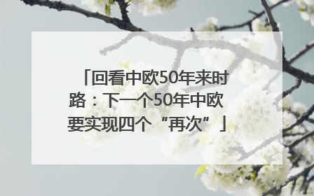 回看中欧50年来时路：下一个50年中欧要实现四个“再次”