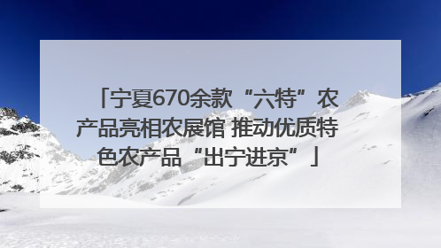 宁夏670余款“六特”农产品亮相农展馆 推动优质特色农产品“出宁进京”